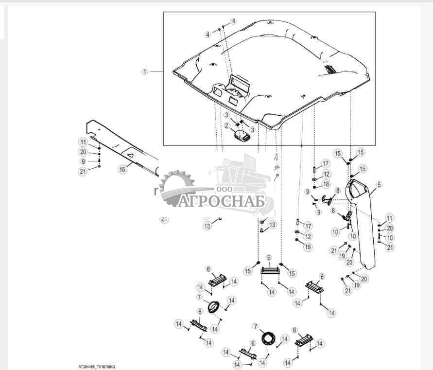 Обшивка потолка с воздухопроводом (ткань) ( 